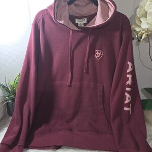 Ariat REAL Women Maroon Hoodie with Pink Accents. Size 1X